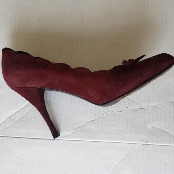 STUART WEIZTMAN BURGUNDY SUEDE PUMP HEEL SHOE SIZE 8M - Picture 3 of 15